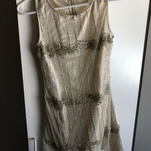 Joyfolie sequin eggshell girls dress